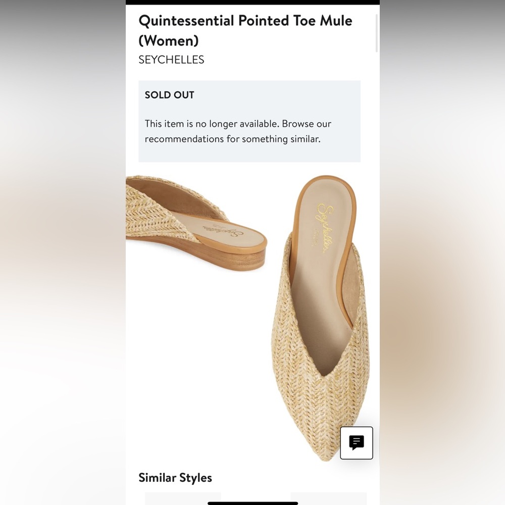 Seychelles Quintessential Pointed Toe Mule